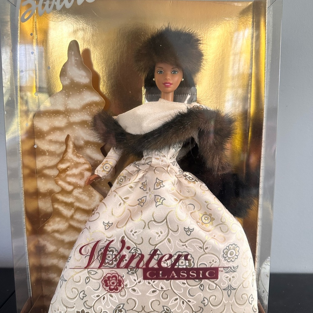 Barbie Winter Classic Doll in White and Brown